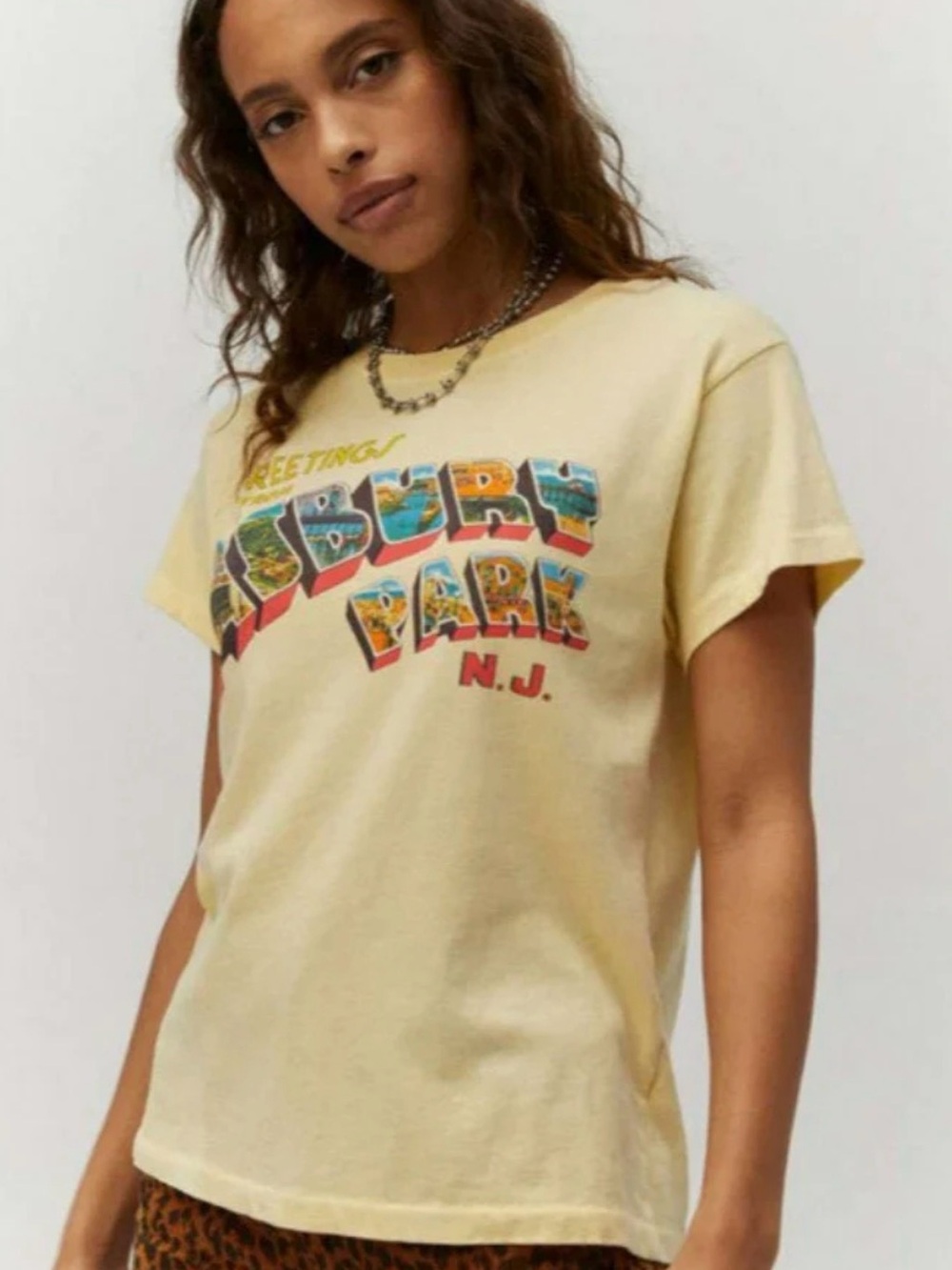 Daydreamer Bruce Springsteen Asbury Park Pale Yellow Graphic Tee